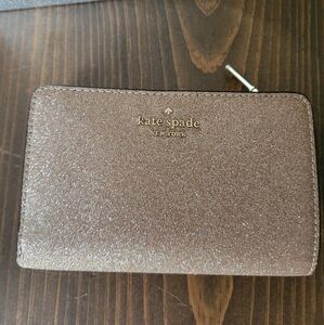 Kate Spade Rose Gold Medium Bifold Wallet NIB